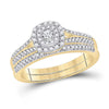 10kt Yellow Gold Round Diamond Bridal Wedding Ring Band Set 1/3 Cttw