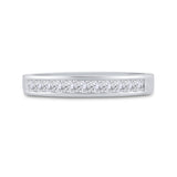 14kt White Gold Womens Princess Diamond Wedding Band 1/2 Cttw