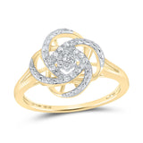 10kt Yellow Gold Womens Round Diamond Cluster Ring 1/8 Cttw