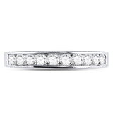 14kt White Gold Womens Round Diamond Wedding Channel Set Band 1/2 Cttw