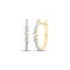 10kt Yellow Gold Womens Baguette Diamond Hoop Earrings 3/8 Cttw