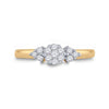 14kt Yellow Gold Womens Round Diamond Cluster Fashion Ring 1/4 Cttw