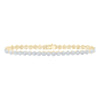10kt Yellow Gold Womens Round Diamond Cluster Link Fashion Bracelet 3-1/5 Cttw