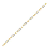 10kt Yellow Gold Womens Round Diamond Geometric Fashion Bracelet 1/2 Cttw