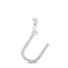 10kt White Gold Womens Round Diamond U Initial Letter Pendant 1/12 Cttw