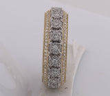 10kt Yellow Gold Mens Round Diamond Statement Cluster Band Ring 1-1/4 Cttw