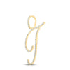 10kt Yellow Gold Womens Round Diamond T Initial Letter Pendant 3/8 Cttw