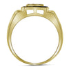 10kt Yellow Gold Mens Round Brown Diamond Square Ring 1/2 Cttw