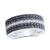 10kt White Gold Mens Round Black Color Treated Diamond Band Ring 1 Cttw