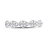 10kt White Gold Womens Round Diamond Teardrop Stackable Band Ring 1/3 Cttw