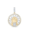 10kt Yellow Gold Mens Baguette Diamond Jesus Medallion Circle Charm Pendant 2-3/4 Cttw
