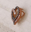 10kt Rose Gold Womens Round Brown Diamond Heart Pendant 1/3 Cttw