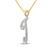 10kt Yellow Gold Womens Round Diamond Initial J Letter Pendant 1/6 Cttw