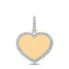 14kt Yellow Gold Mens Round Diamond Memory Heart Charm Pendant 1/10 Cttw