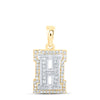 10kt Two-tone Gold Womens Round Diamond H Initial Letter Pendant 1/5 Cttw