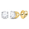 14kt Yellow Gold Womens Round Diamond Solitaire Earrings 5/8 Cttw
