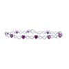 Sterling Silver Womens Heart Synthetic Ruby Diamond Infinity Bracelet 7 Cttw