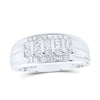 10kt White Gold Mens Round Diamond Band Ring 3/4 Cttw