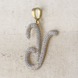 10kt Yellow Gold Womens Round Diamond Y Initial Letter Pendant 1/6 Cttw