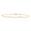 10kt Yellow Gold Womens Round Diamond Fashion Bracelet 1-3/8 Cttw