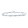 10kt White Gold Mens Round Diamond Link Bracelet 3/4 Cttw