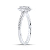 10kt White Gold Marquise Diamond Halo Bridal Wedding Engagement Ring 1/3 Cttw