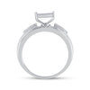 Sterling Silver Womens Round Diamond Square Ring 1/6 Cttw
