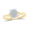 10kt Yellow Gold Womens Round Diamond Oval Ring 1/20 Cttw