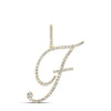 10kt Yellow Gold Womens Round Diamond F Initial Letter Pendant 1/2 Cttw