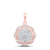 10kt Rose Gold Womens Round Diamond Circle Pendant 1/3 Cttw