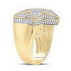 10kt Yellow Gold Mens Round Diamond Star Statement Ring 1 Cttw