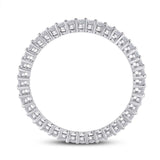 14kt White Gold Womens Round Diamond Eternity Wedding Band 1/2 Cttw