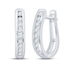 14kt White Gold Womens Round Diamond Hoop Earrings 1/4 Cttw