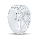 14kt White Gold Mens Round Diamond Band Ring 4 Cttw