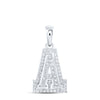 10kt White Gold Womens Round Diamond A Initial Letter Pendant 1/6 Cttw