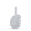 10kt White Gold Womens Round Diamond G Initial Letter Pendant 1/5 Cttw