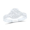 10kt White Gold Round Diamond Bridal Wedding Ring Band Set 3/8 Cttw