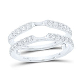 14kt White Gold Womens Round Diamond Wrap Enhancer Wedding Band 5/8 Cttw