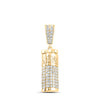 10kt Yellow Gold Mens Round Diamond Urn-shape Charm Pendant 1 Cttw