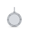 10kt White Gold Mens Round Diamond Circle Memory Charm Pendant 2 Cttw