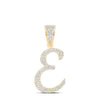 10kt Yellow Gold Mens Round Diamond E Initial Letter Pendant 3/4 Cttw