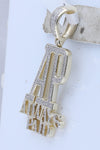 10kt Yellow Gold Mens Round Diamond Always Paid Phrase Charm Pendant 1/2 Cttw