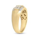 14kt Yellow Gold Mens Round Diamond Wedding Channel Set Band Ring 1 Cttw