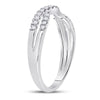 14kt White Gold Womens Round Diamond Ring Contour Enhancer Wedding Band 1/4 Cttw