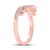 10kt Rose Gold Womens Round Diamond Fashion Crown Band Ring 1/3 Cttw