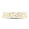 10kt Yellow Gold Womens Round Diamond Braid Band Ring 1/3 Cttw