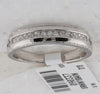 Sterling Silver Womens Round Diamond Single Row Band Ring 1/6 Cttw