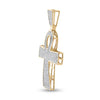 10kt Yellow Gold Mens Round Diamond Ankh Cross Religious Charm Pendant 3/4 Cttw