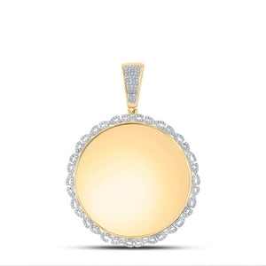 10kt Yellow Gold Mens Round Diamond Memory Circle Charm Pendant 3/4 Cttw