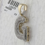 10kt Yellow Gold Mens Round Diamond Initial G Letter Charm Pendant 1/2 Cttw